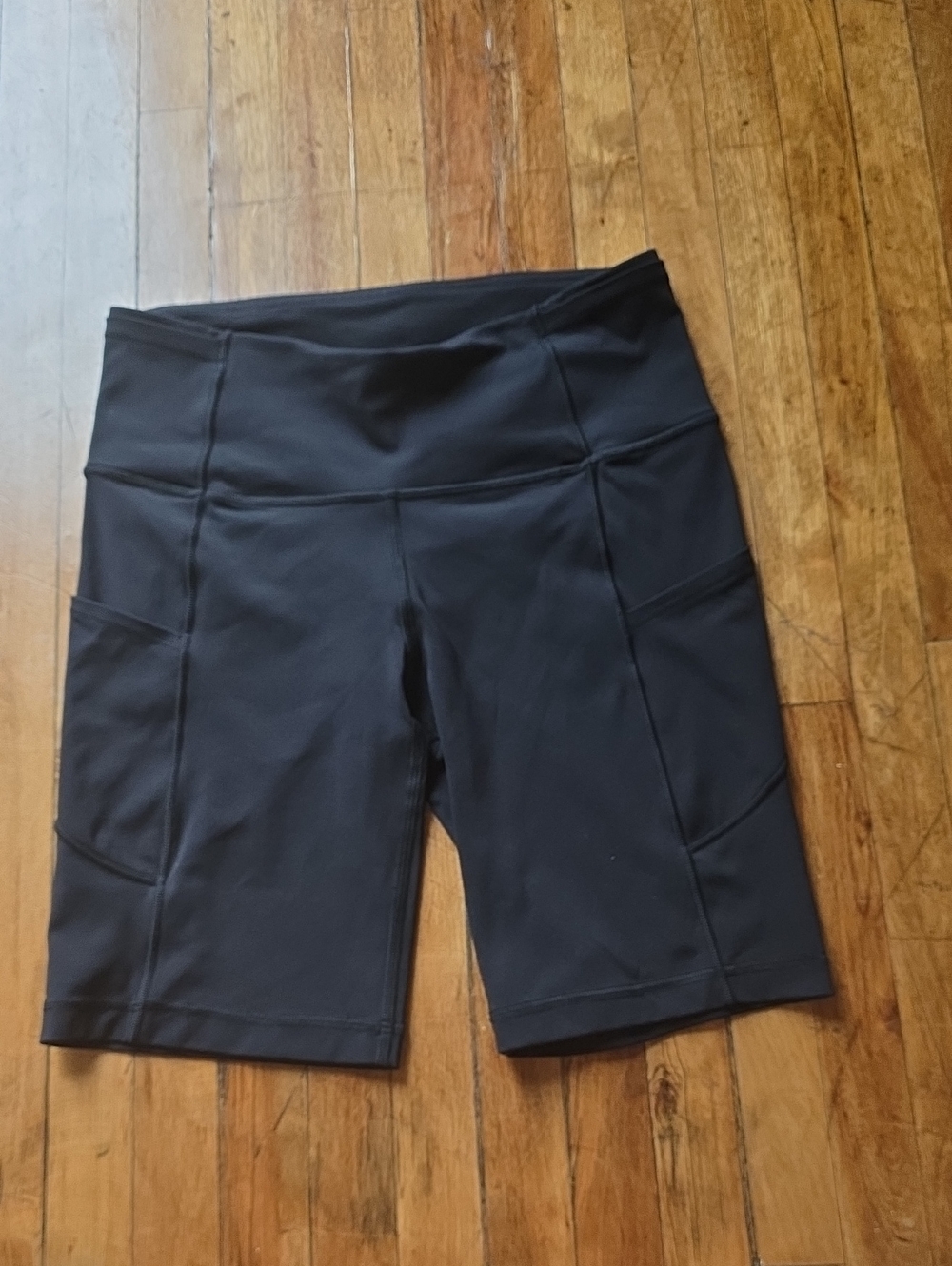 lululemon athletica Black High-Rise Bike Shorts with Side Panels